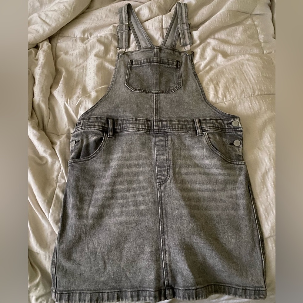 NWOT art class target girls denim gray pinafore dress